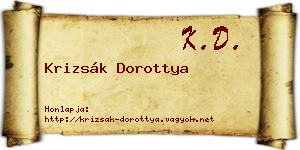 Krizsák Dorottya névjegykártya
