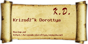 Krizsák Dorottya névjegykártya